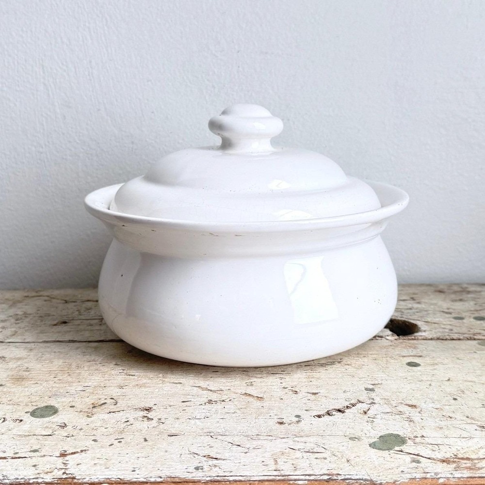 Vintage Pfaltzgraff Hearth White Stoneware 2 Qt Covered Casserole With Lid CSGB